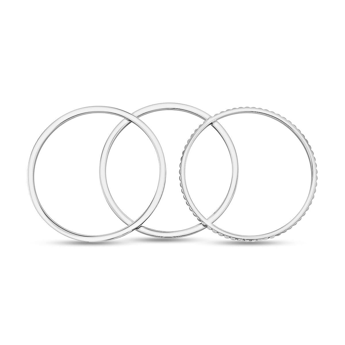 Calvin Klein Set of 3 - Simulated Diamond Bangle Bracelet in Stainless Steel (7.00 In) 4.00 ctw image number 3