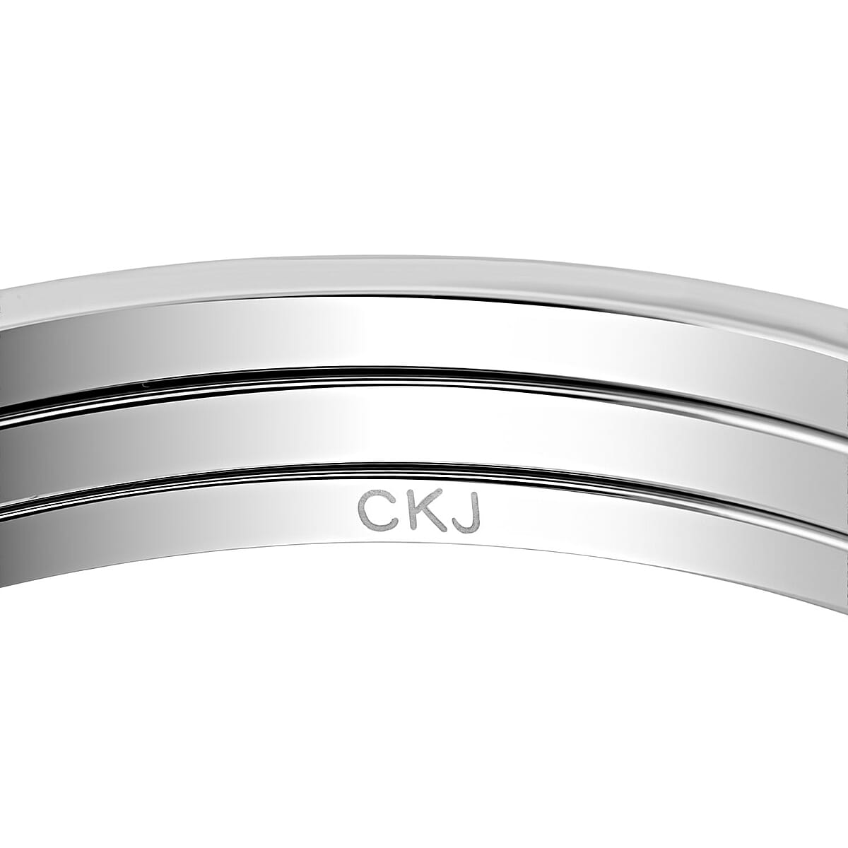 Calvin Klein Set of 3 - Simulated Diamond Bangle Bracelet in Stainless Steel (7.00 In) 4.00 ctw image number 4