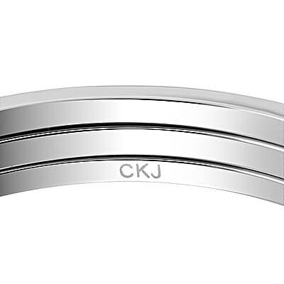 Calvin Klein Set of 3 - Simulated Diamond Bangle Bracelet in Stainless Steel (7.00 In) 4.00 ctw