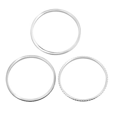 Calvin Klein Closeout Set of 3 - Simulated Black Diamond Bangle Bracelet in Stainless Steel (7.00 In) 4.00 ctw