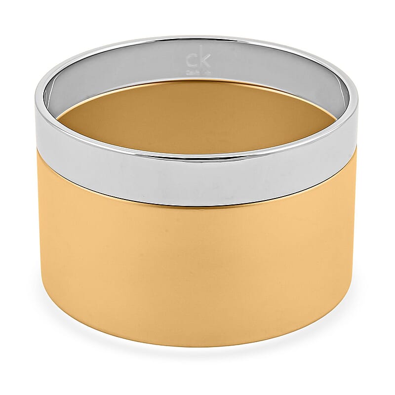  Calvin Klein Set of 2 - Satisfaction Bangle Bracelet in Stainless Steel (7.00 In)