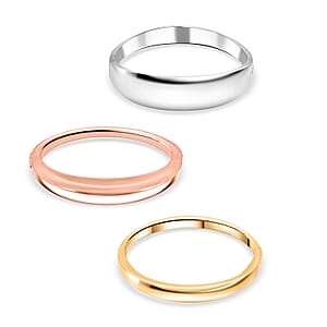 Calvin Klein Set of 3 Island Bangle Bracelet in ION Plated YRG and Stainless Steel (5.50 In)