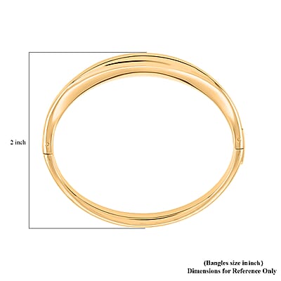 Calvin Klein Set of 3 Island Bangle Bracelet in ION Plated YRG and Stainless Steel (5.50 In)