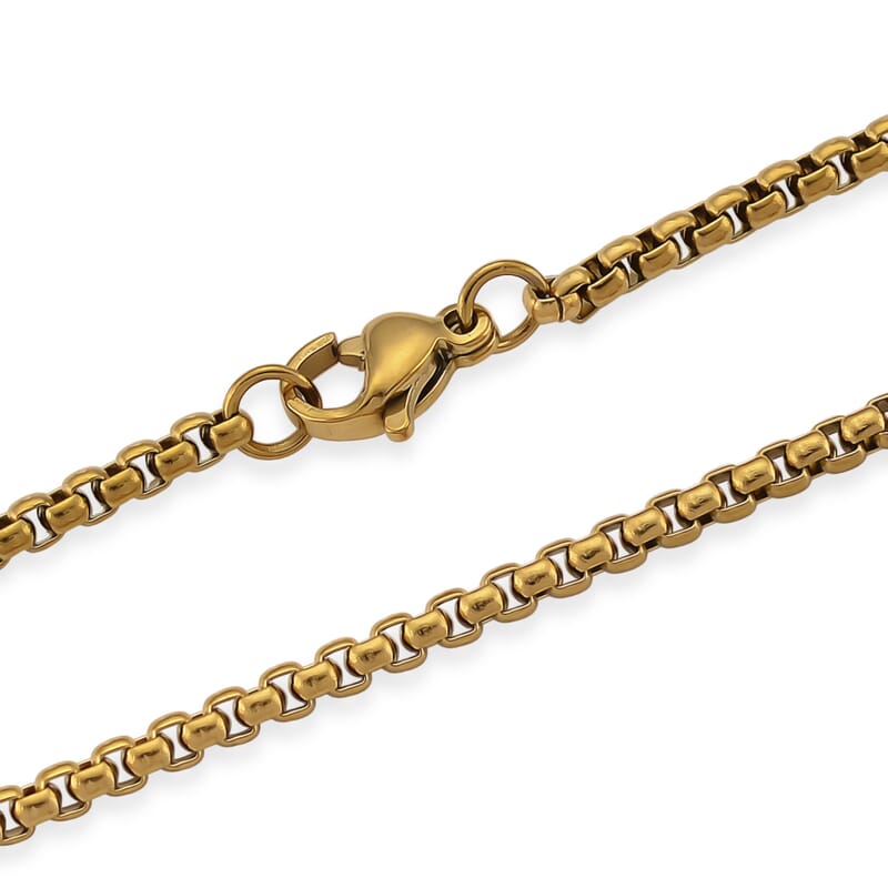 Prayer Two-Tone Crucifix Pendant Necklace (23.5 Inches) in ION Plated YG and Stainless Steel