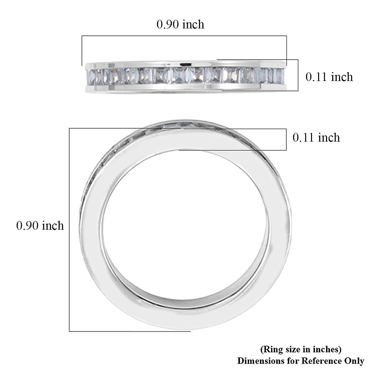Calvin Klein Simulated Diamond Set of 3 Ring in Stainless Steel (Size 5.0) image number 4