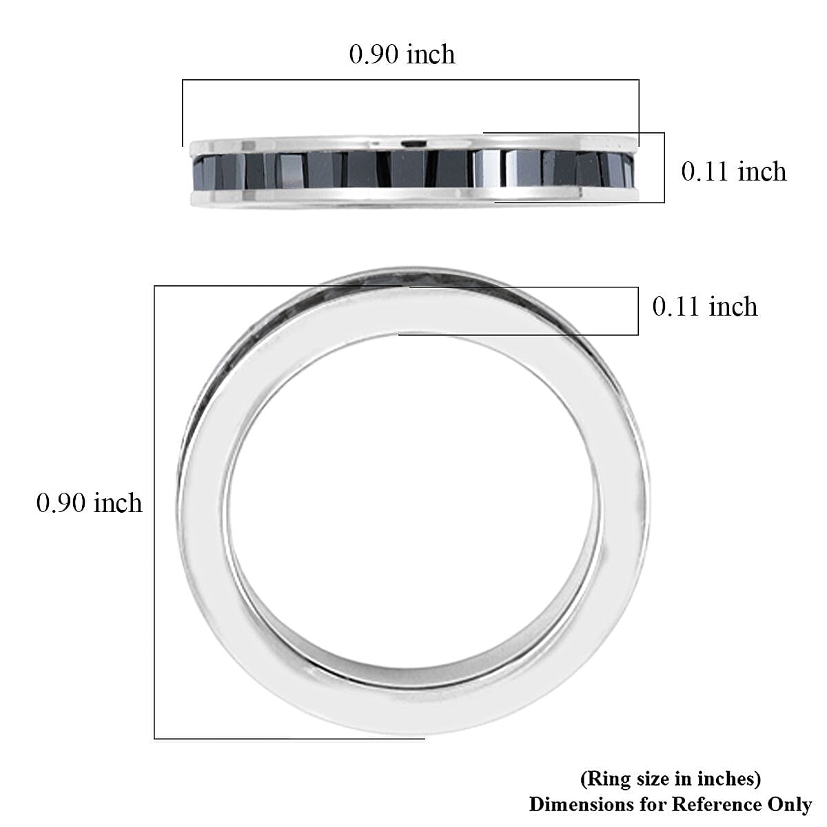 Calvin Klein Simulated Black Diamond Set of 3 Ring in Stainless Steel (Size 5.0) image number 4
