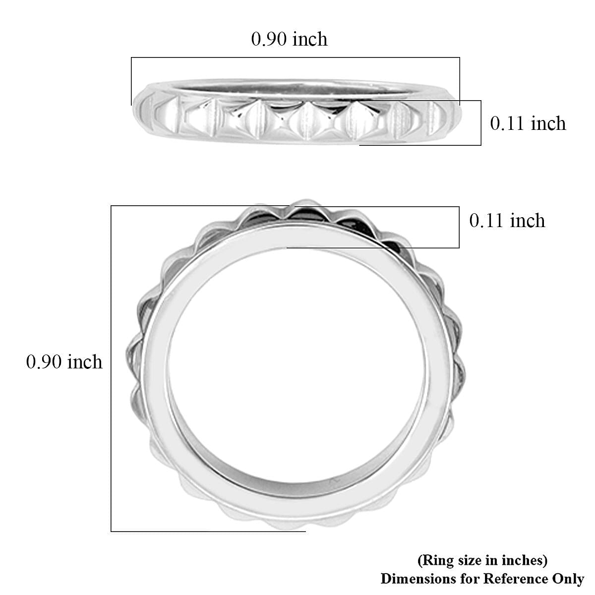 Calvin Klein Simulated Black Diamond Set of 3 Ring in Stainless Steel (Size 5.0) image number 5