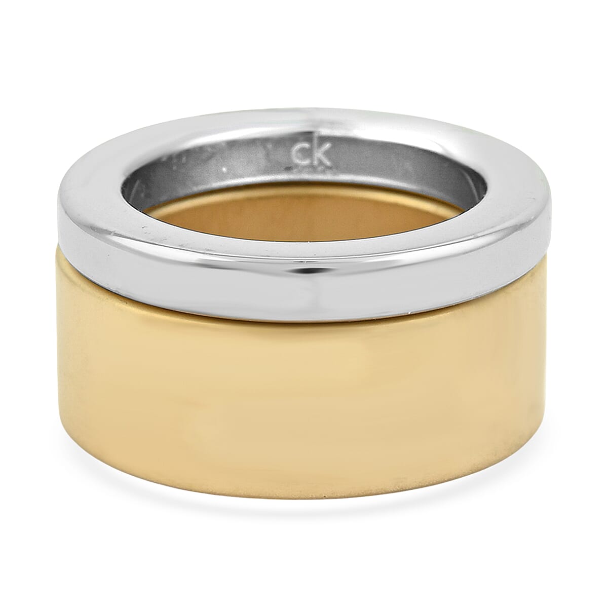 Calvin Klein Set of 2 Satisfaction Ring in ION Plated YG and Stainless Steel (Size 5) image number 0