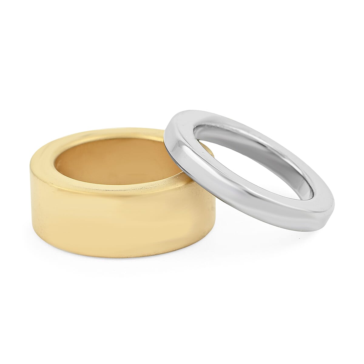 Calvin Klein Set of 2 Satisfaction Ring in ION Plated YG and Stainless Steel (Size 5) image number 3