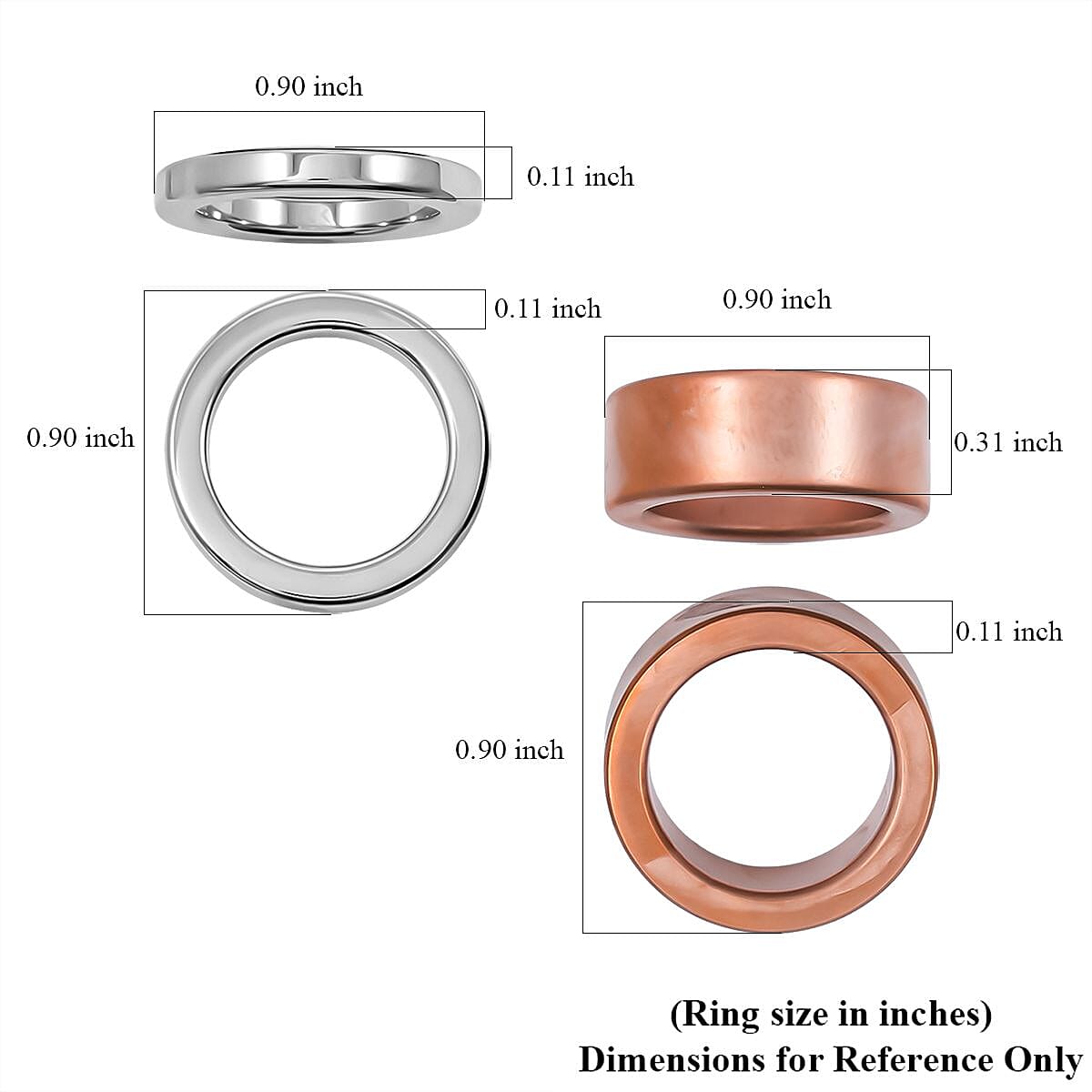 Calvin Klein Closeout Set of 2 Satisfaction Ring in ION Plated RG and Stainless Steel (Size 6) image number 4
