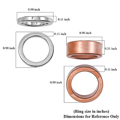 Calvin Klein Closeout Set of 2 Satisfaction Ring in ION Plated RG and Stainless Steel (Size 6)