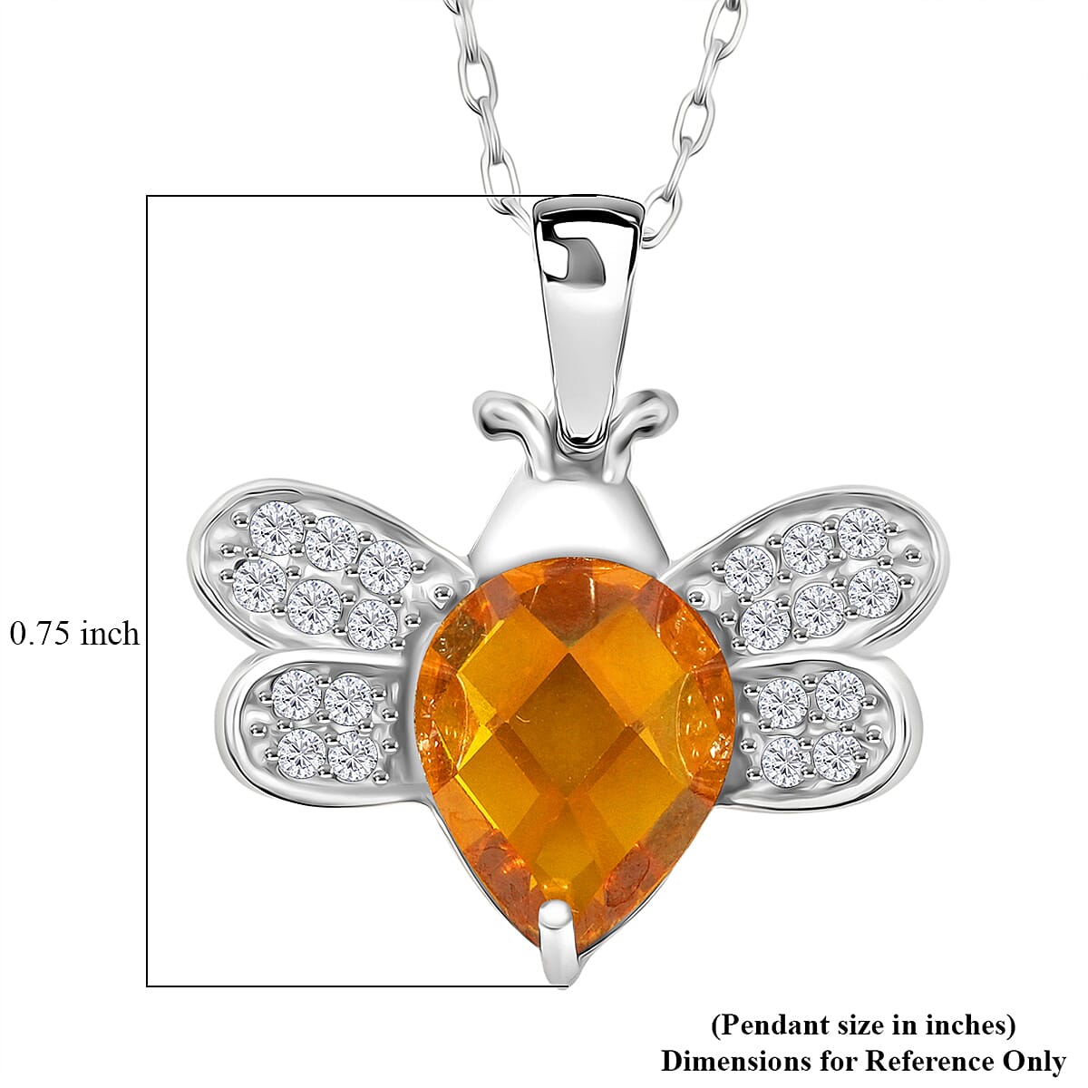 Simulated Yellow and White Diamond 2.10 ctw Pendant Necklace 18 Inches in Rhodium Over Sterling Silver image number 5
