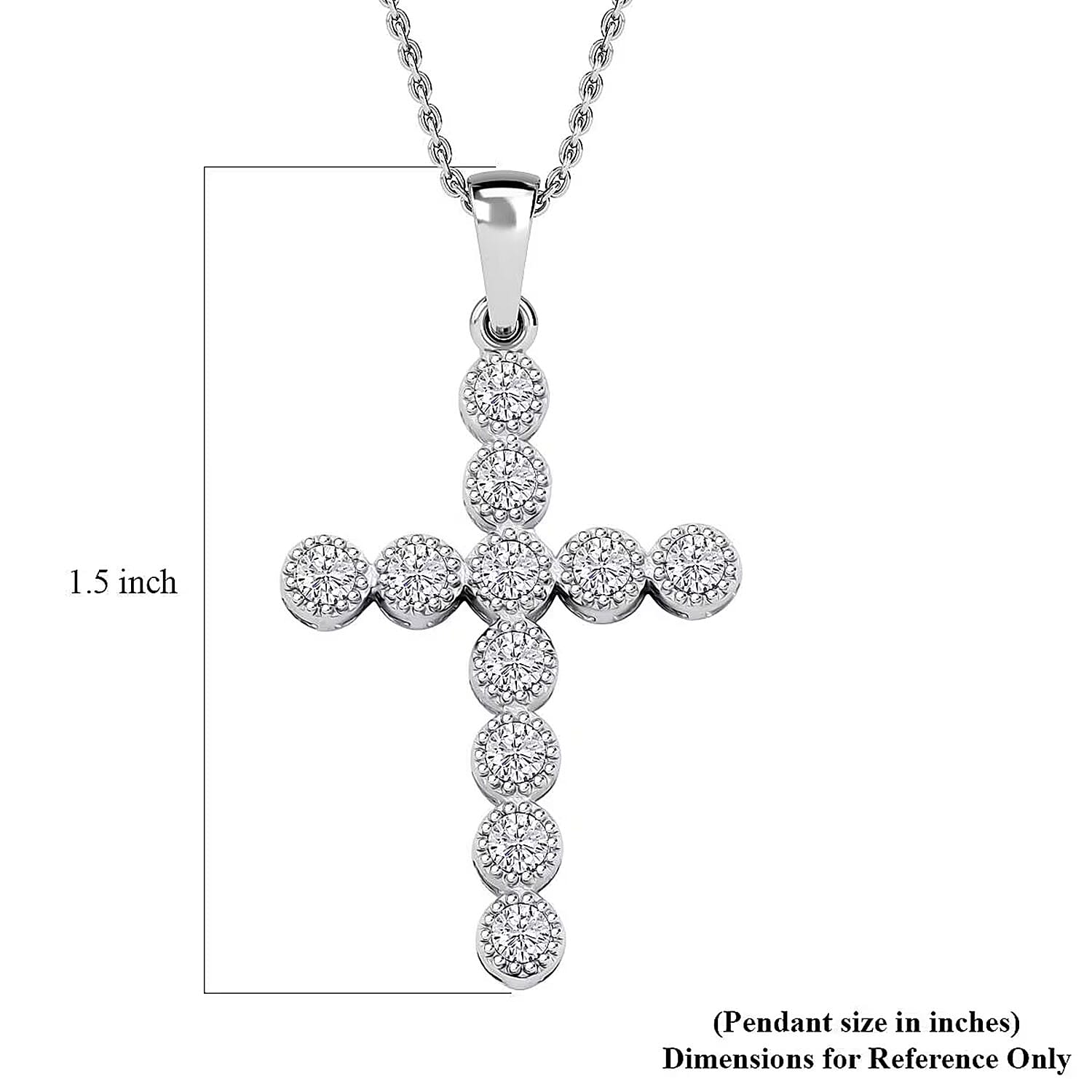 Luxuriant Lab Grown Diamond VS-SI 0.75 ctw Pendant Necklace in Sterling Silver 16-18 Inches