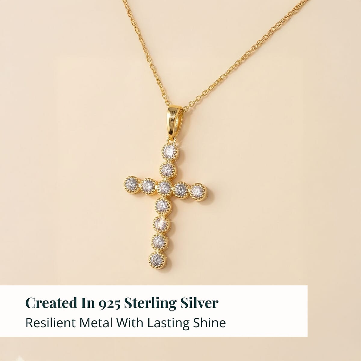 Luxuriant Lab Grown Diamond VS-SI 0.75 ctw Pendant Necklace in 14K Yellow Gold Over Sterling Silver 16-18 Inches image number 2