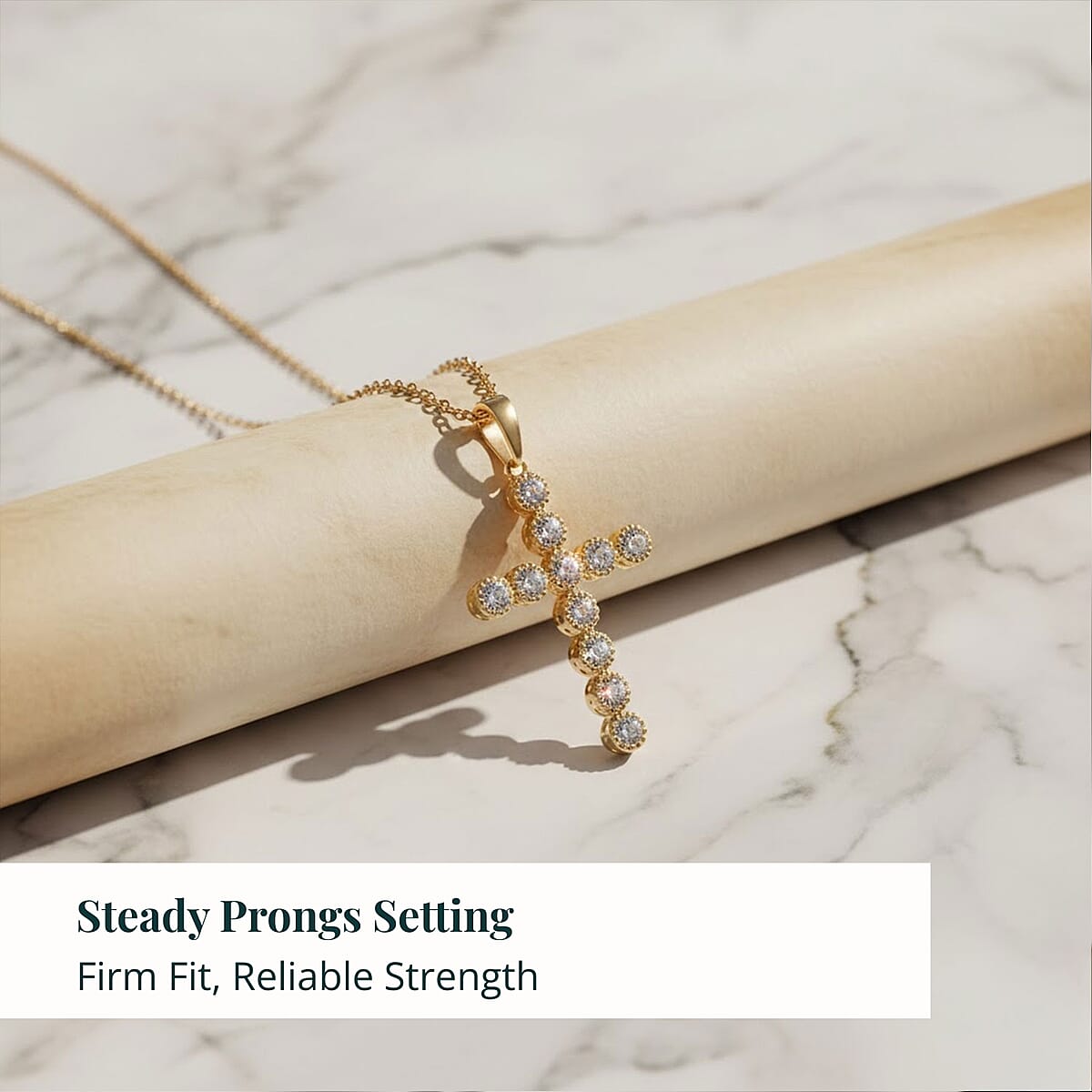 Luxuriant Lab Grown Diamond VS-SI 0.75 ctw Pendant Necklace in 14K Yellow Gold Over Sterling Silver 16-18 Inches image number 4