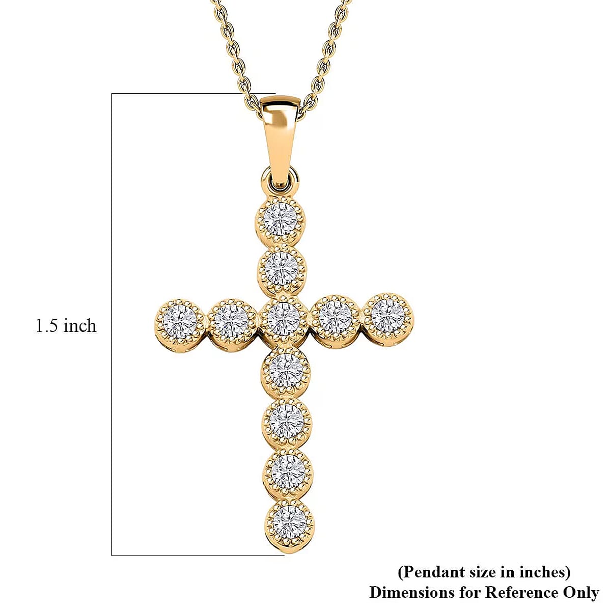 Luxuriant Lab Grown Diamond VS-SI 0.75 ctw Pendant Necklace in 14K Yellow Gold Over Sterling Silver 16-18 Inches image number 6