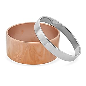 Calvin Klein ION Plated RG and Stainless Steel Satisfaction Set of 2 Bangle Bracelet (8.00 In)