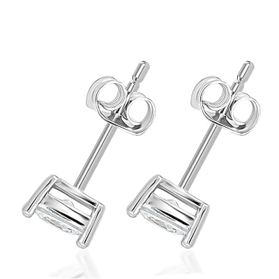 2 Piece Set - Fancy Cut Simulated Diamond Tennis Bracelet (7.50 In) and Earrings in Silvertone 5.60 ctw