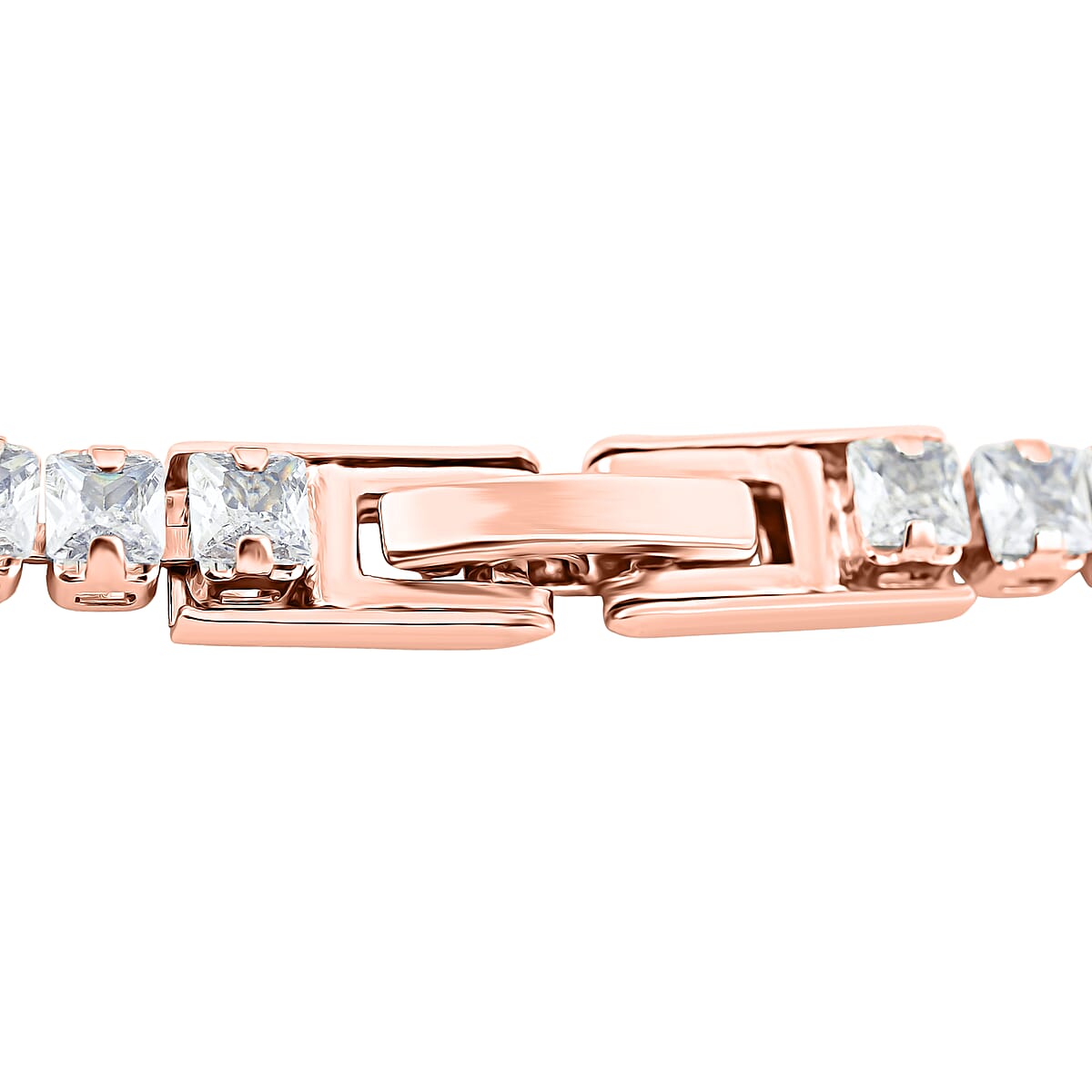 2 Piece Set - Simulated Diamond 5.60 ctw Tennis Bracelet (7.50 In) and Earrings in Rosetone image number 4