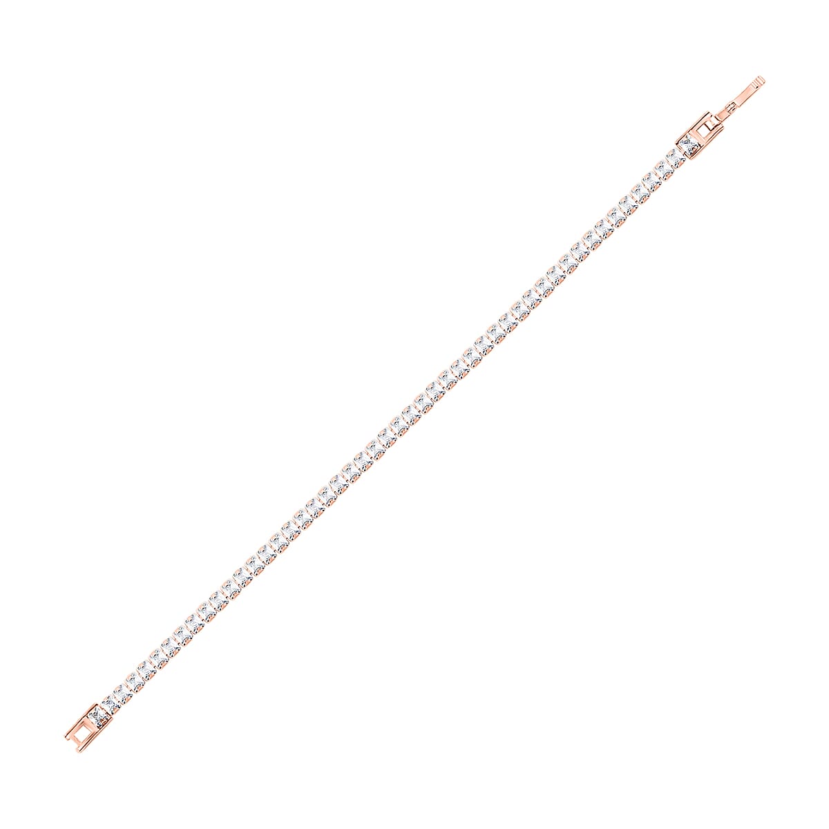 2 Piece Set - Simulated Diamond 5.60 ctw Tennis Bracelet (7.50 In) and Earrings in Rosetone image number 5