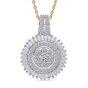 Luxuriant Lab Grown Diamond G-H SI 1.00 ctw Pendant Necklace in 18K Vermeil Yellow Gold Over Sterling Silver 20 Inches