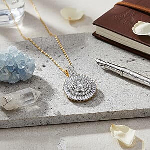 Luxuriant Lab Grown Diamond G-H SI 1.00 ctw Pendant Necklace in 18K Vermeil Yellow Gold Over Sterling Silver 20 Inches