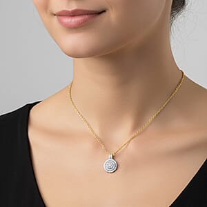 Luxuriant Lab Grown Diamond G-H SI 1.00 ctw Pendant Necklace in 18K Vermeil Yellow Gold Over Sterling Silver 20 Inches