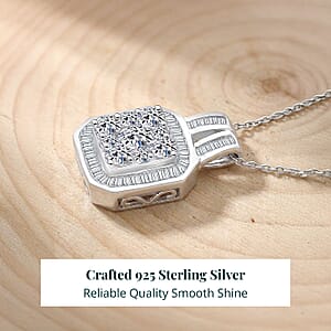 Luxuriant Lab Grown Diamond Pendant Necklace in Rhodium Over Sterling Silver 2.00 ctw (20 Inches)