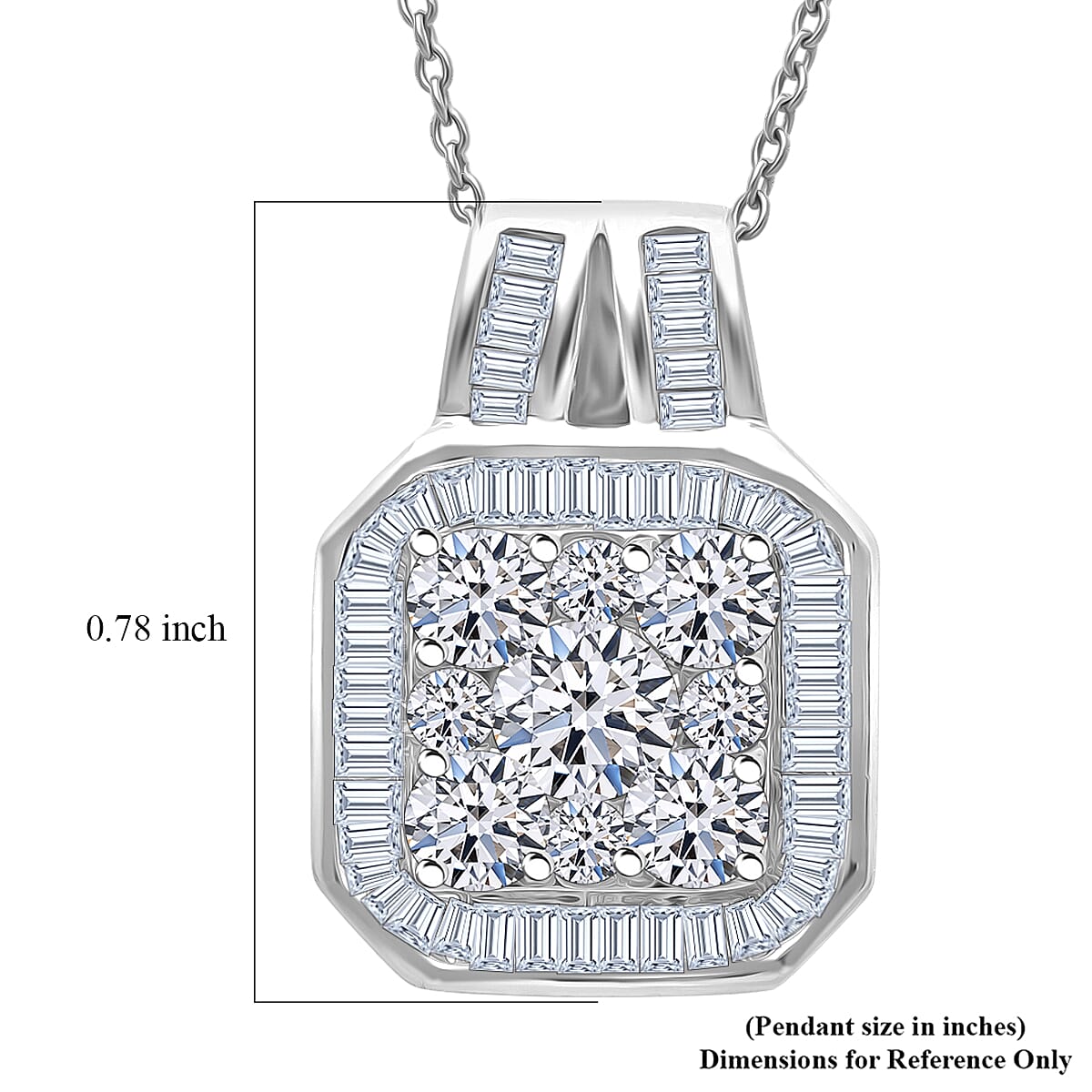 Luxuriant Lab Grown Diamond G-H SI 2.00 ctw Empire Geometry Pendant Necklace in Rhodium Over Sterling Silver 20 Inches image number 5