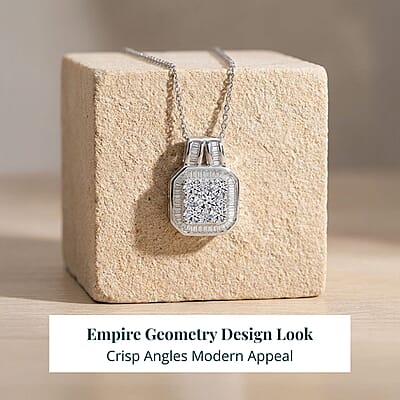 Luxuriant Lab Grown Diamond Pendant Necklace in Rhodium Over Sterling Silver 2.00 ctw (20 Inches)