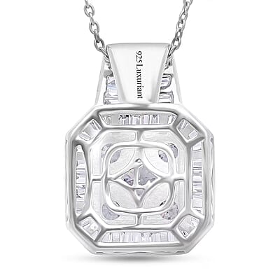 Luxuriant Lab Grown Diamond Pendant Necklace in Rhodium Over Sterling Silver 2.00 ctw (20 Inches)