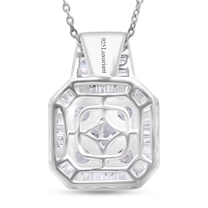 Luxuriant Lab Grown Diamond Pendant Necklace in Rhodium Over Sterling Silver 2.00 ctw (20 Inches)