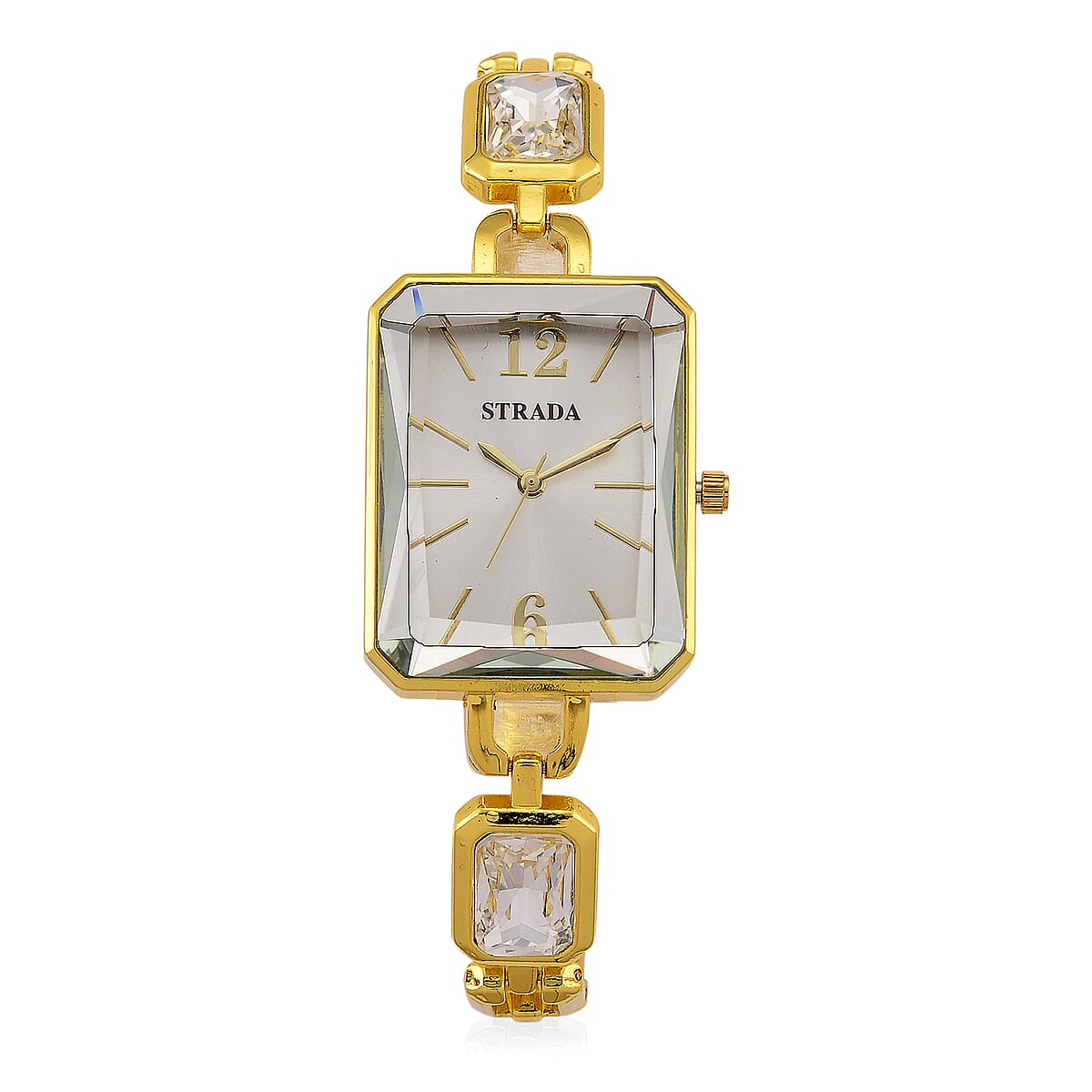 Strada Austrian Crystal Japanese Movement Watch and Goldtone Bracelet (8In) image number 3