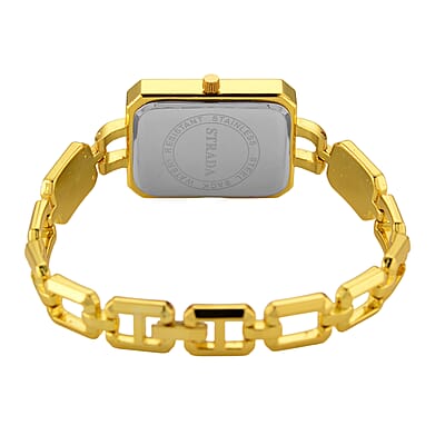 Strada Austrian Crystal Japanese Movement Watch and Goldtone Bracelet (8In)