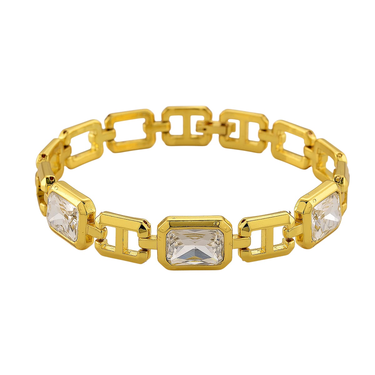 Strada Austrian Crystal Japanese Movement Watch and Goldtone Bracelet (8In) image number 8