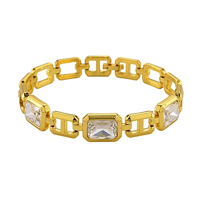 Strada Austrian Crystal Japanese Movement Watch and Goldtone Bracelet (8In)