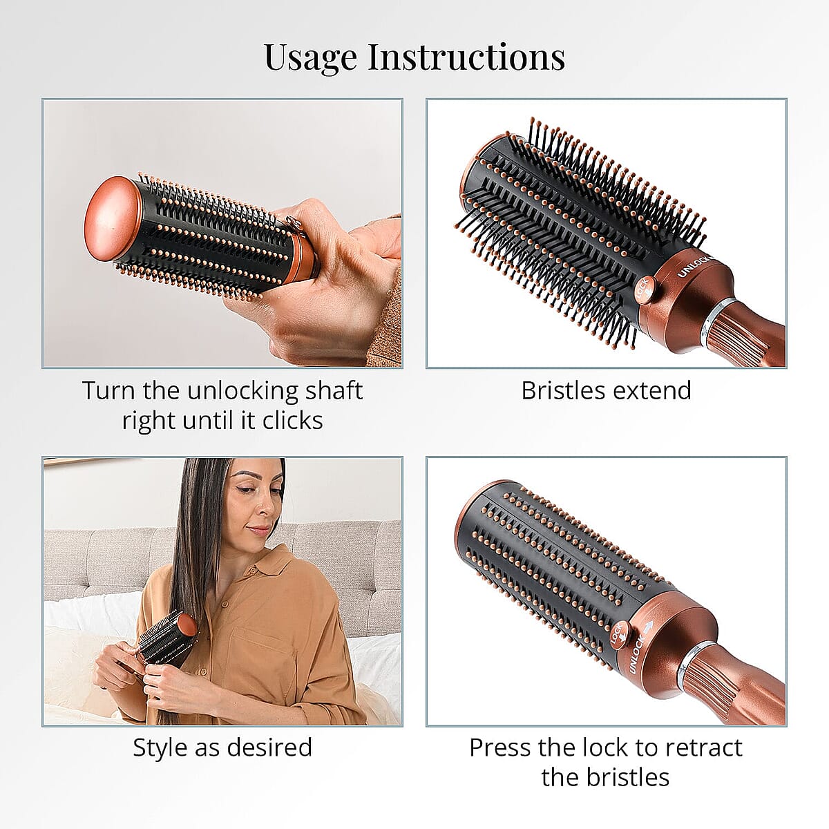 Set of 3 Neomi Portable Easy Clean Rotating Comb - Navy and Brown image number 4