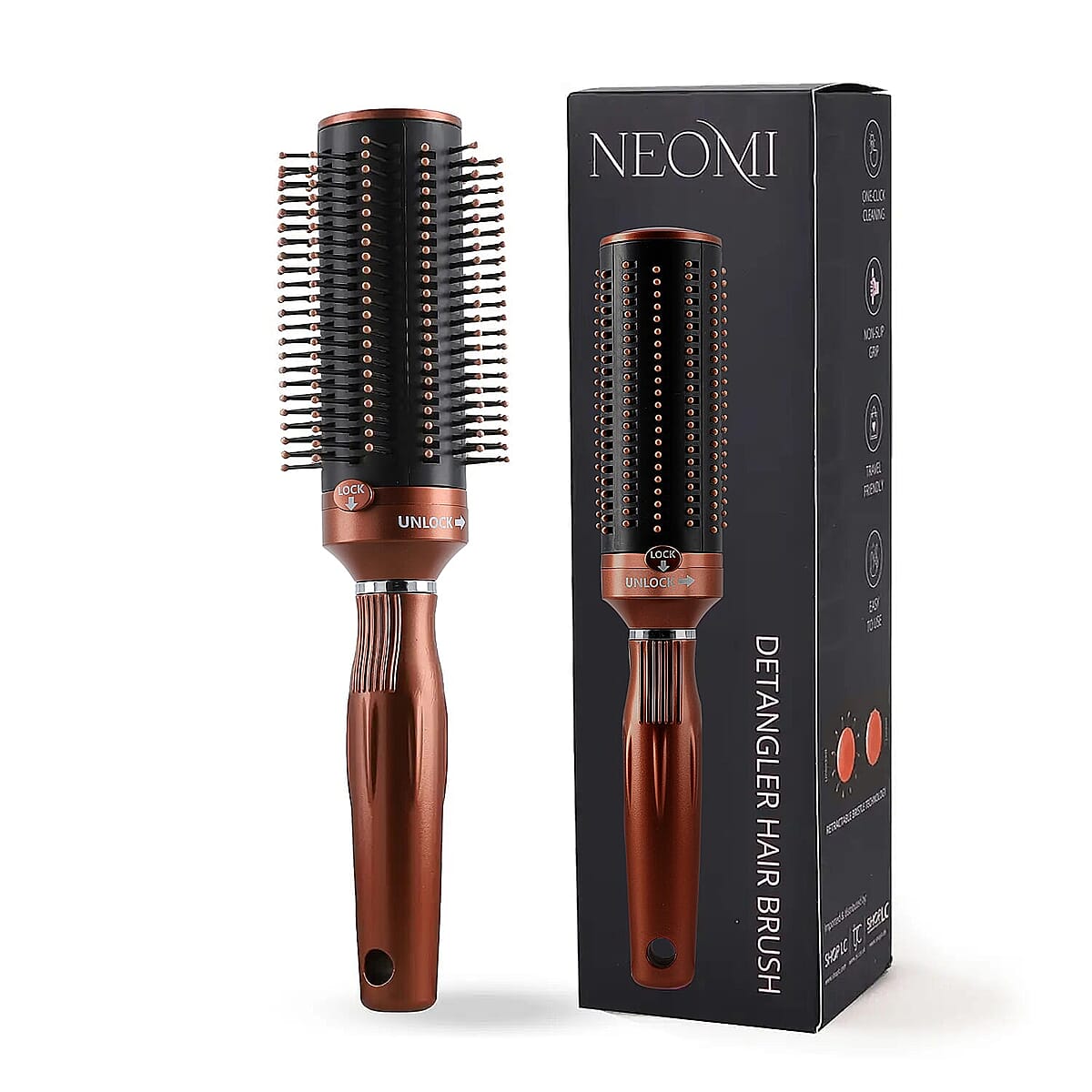 Set of 3 Neomi Portable Easy Clean Rotating Comb - Navy and Brown image number 6