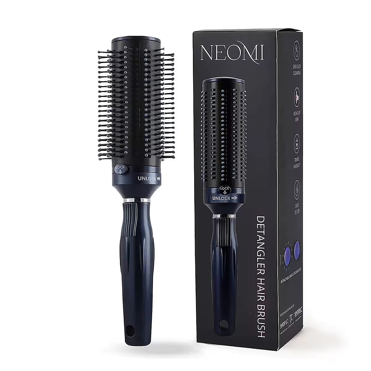 Set of 5 Neomi Portable Easy Clean Rotating Comb - Navy and Brown image number 5