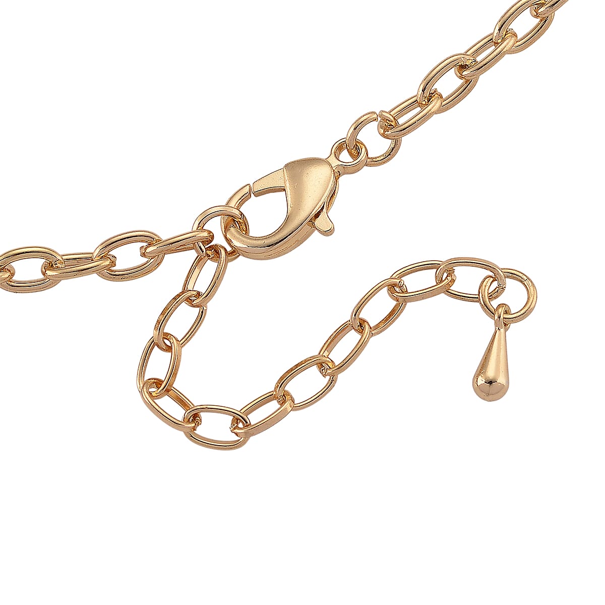 Multi Color Enameled Floral Necklace (20.5-22.5 Inches) and Earrings in Goldtone image number 4