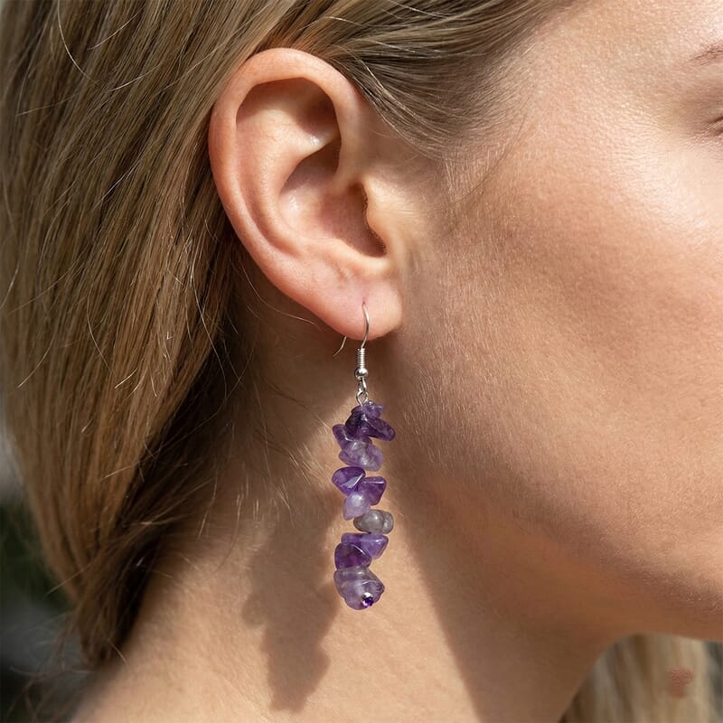 African Amethyst and Brazilian Citrine 18.00 ctw Set of 2 Earrings in Rhodium Over Sterling Silver