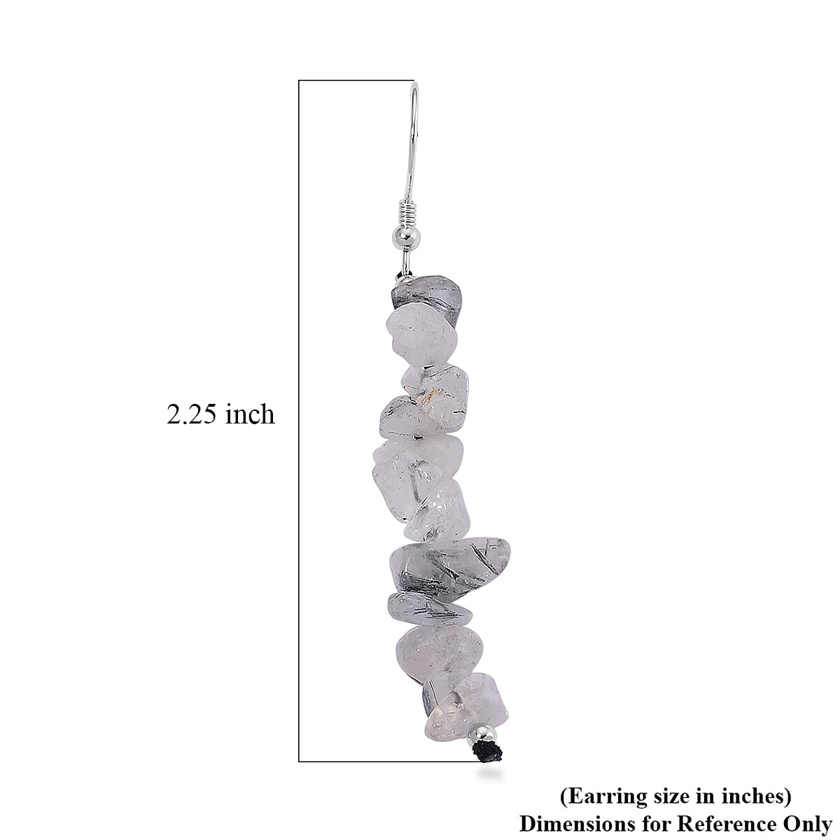 Black Rutilaited Quartz and Multi Fluorite 18.00 ctw Set of 2 Earrings in Rhodium Over Sterling Silver