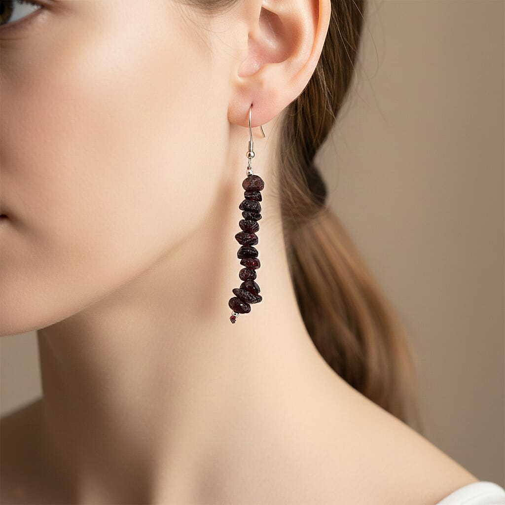 Prehnite and Mozambique Garnet 18.00 ctw Set of 2 Earrings in Rhodium Over Sterling Silver