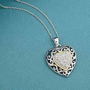 Diamond 0.25 ctw Pendant Necklace in 14K YG Over and Sterling Silver 18 Inches