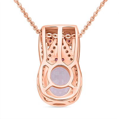D'Joy Martha Rocha Kunzite, Multi Gemstone Pendant Necklace in 18K Vermeil RG Over Sterling Silver 3.25 ctw (20 Inches)