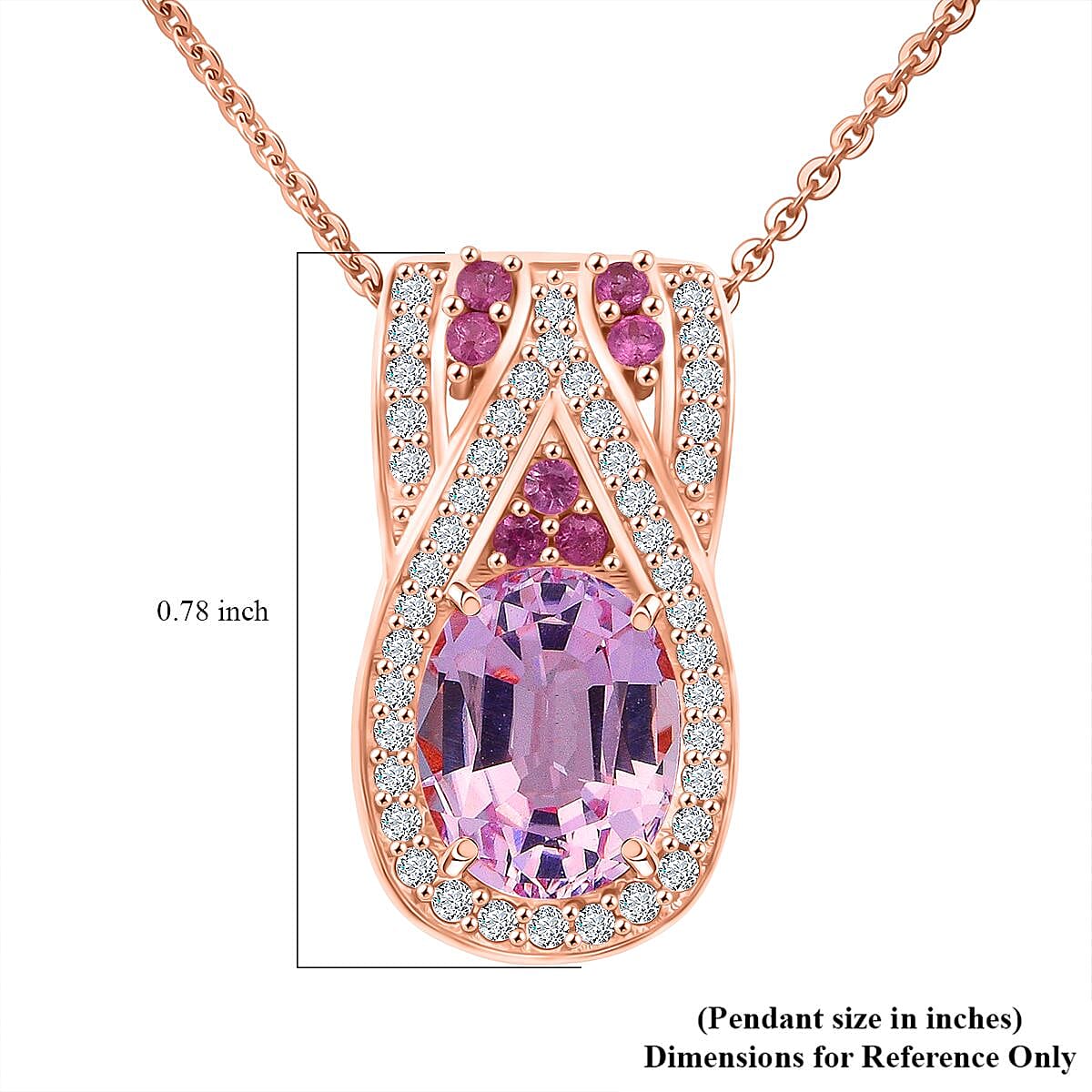 D'Joy Martha Rocha Kunzite and Multi Gemstone 3.25 ctw Pendant Necklace in 18K Vermeil RG Over Sterling Silver 20 Inches image number 6