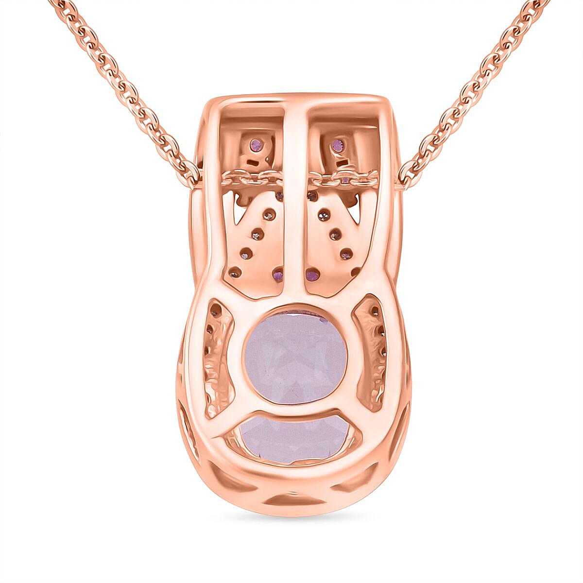 D'Joy Martha Rocha Kunzite, Multi Gemstone Pendant Necklace in 18K Vermeil RG Over Sterling Silver 3.00 ctw (20 Inches)