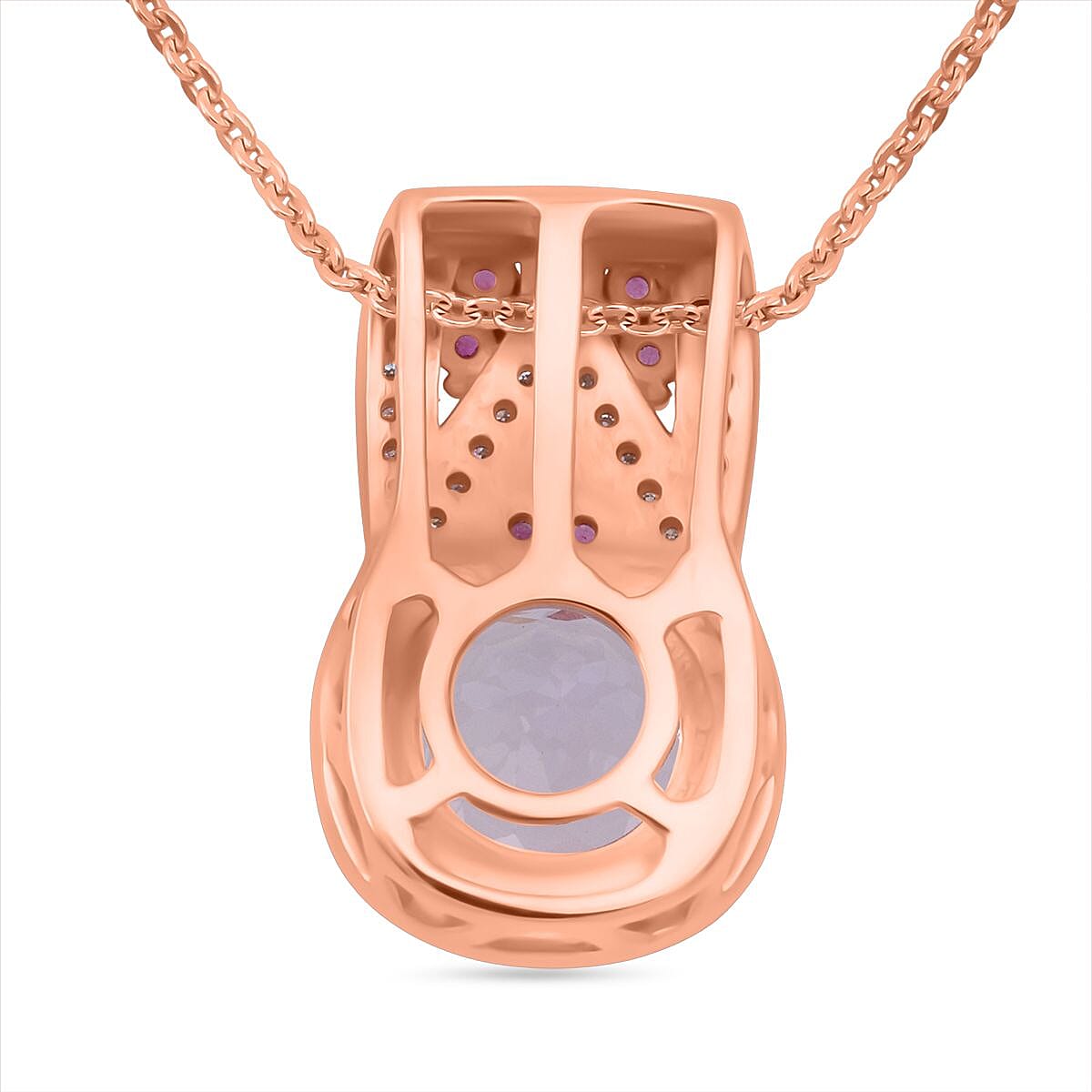 D'Joy Martha Rocha Kunzite, Multi Gemstone Pendant Necklace in 18K Vermeil RG Over Sterling Silver 3.00 ctw (20 Inches) image number 4