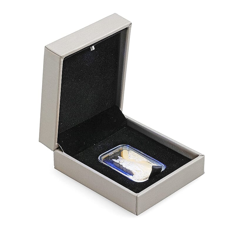 Gray Faux Leather and Black Velvet LED Light Packaging Box (Fitted 10mm Sheet)