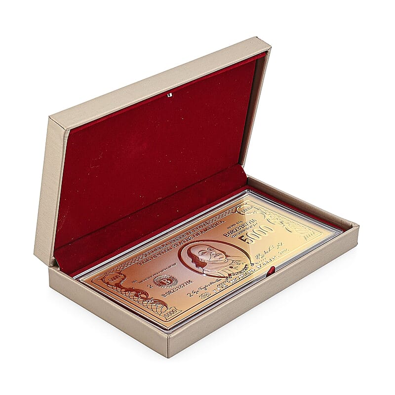 Golden Faux Leather and Rose Red Velvet LED Light Packaging Box